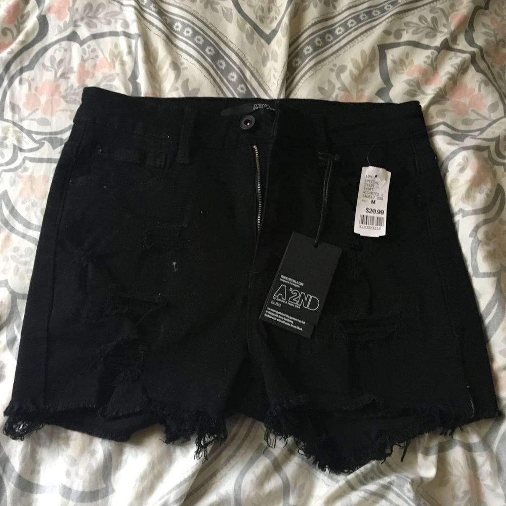Black Denim Shorts 2ND